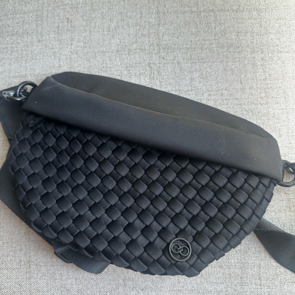 Black Woven Crossbody Bag